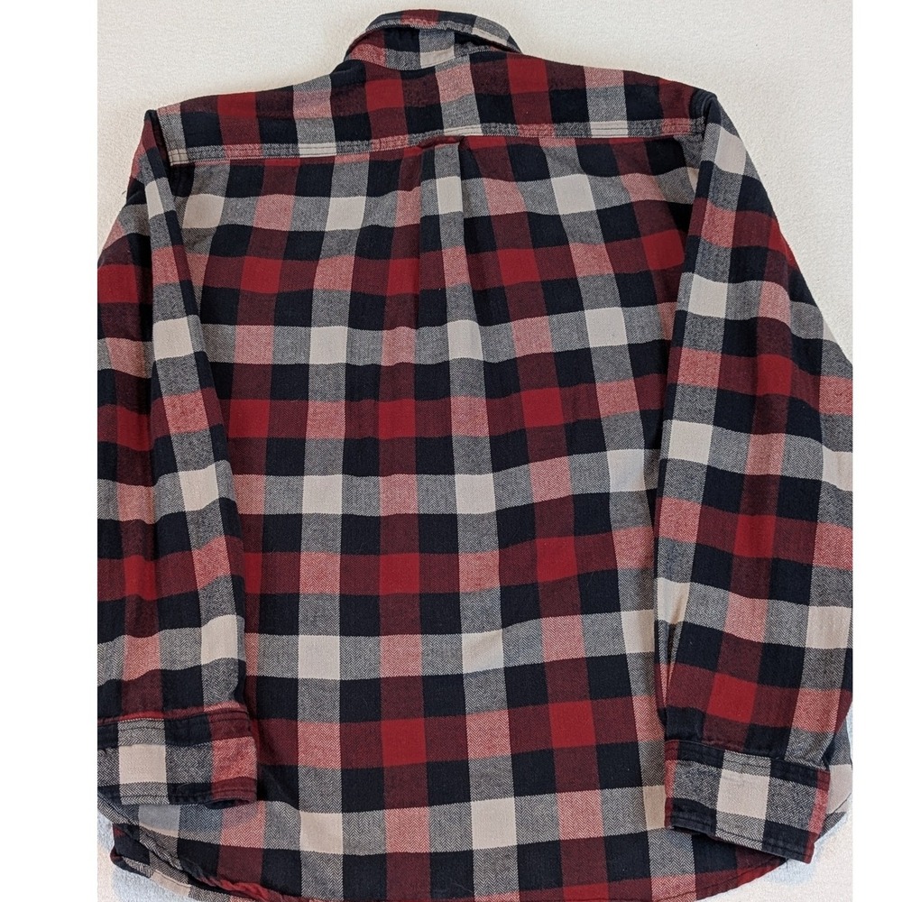 JACHS New York 2XL Mens Plaid Flannel Shirt Red Black Gray Button Down Casual - Picture 5 of 12